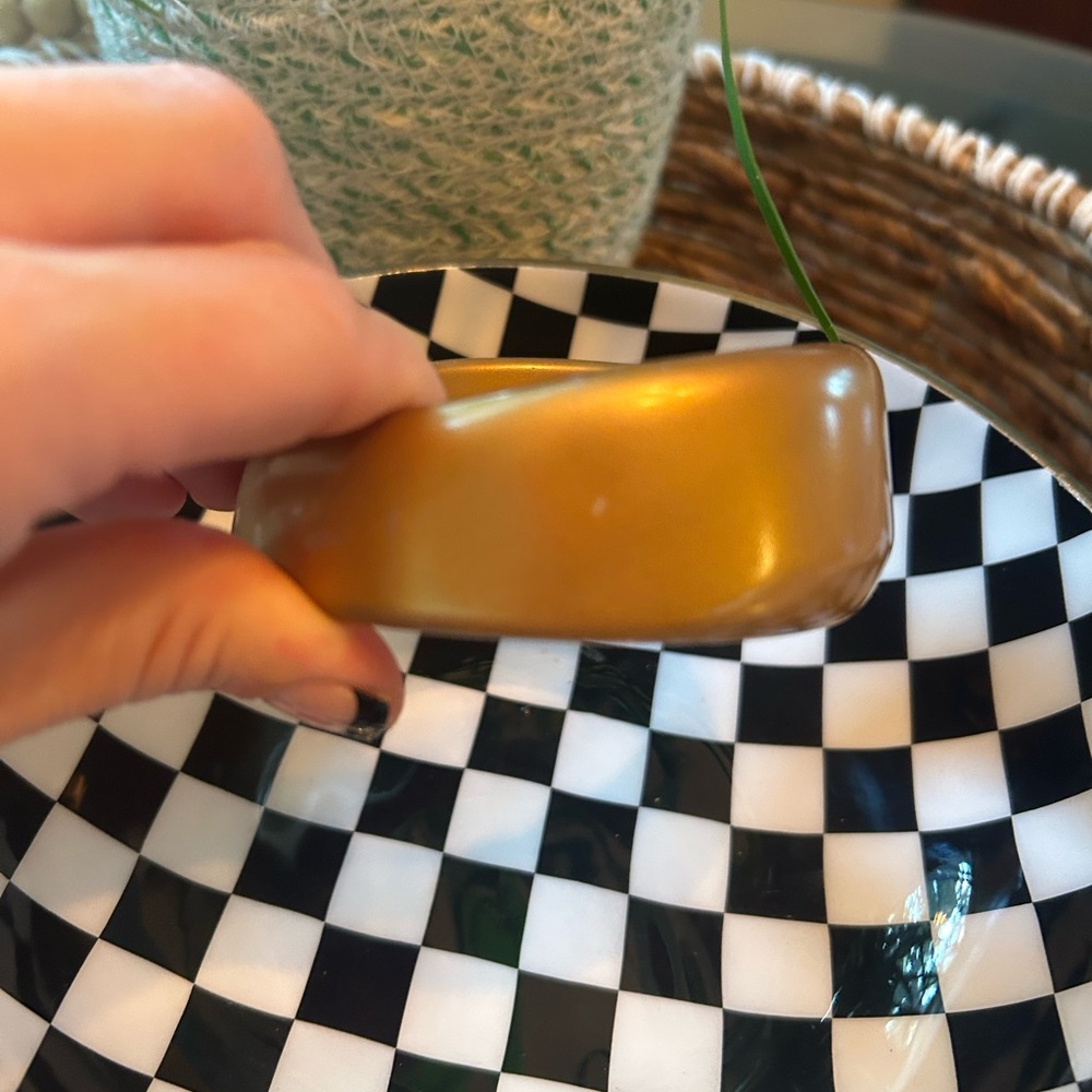 Vintage Gold Lucite Bangle Bracelet